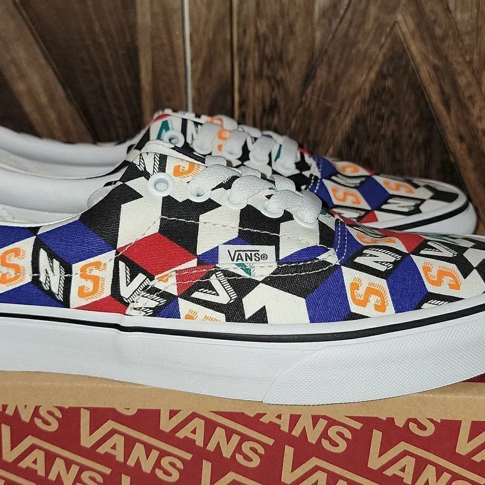 New VANS UA Era Checker Cube Multi / True White Mens 9 - Picture 9 of 11
